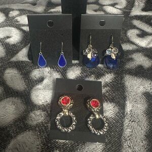 Earring lot 3 pair pierced